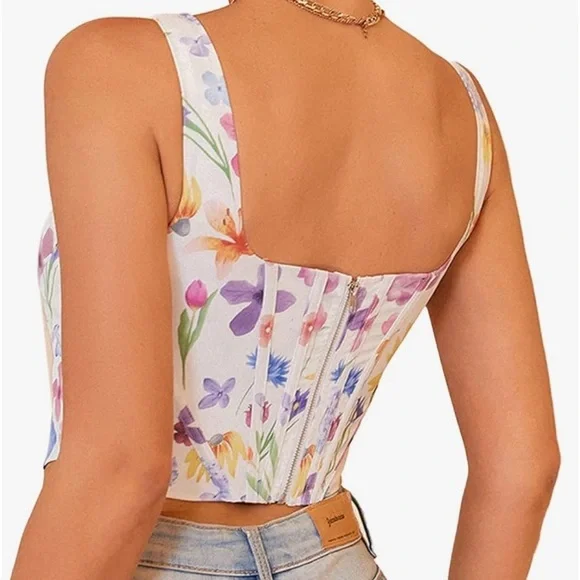 NWT Kutumai floral bustier zip up - Picture 6 of 8